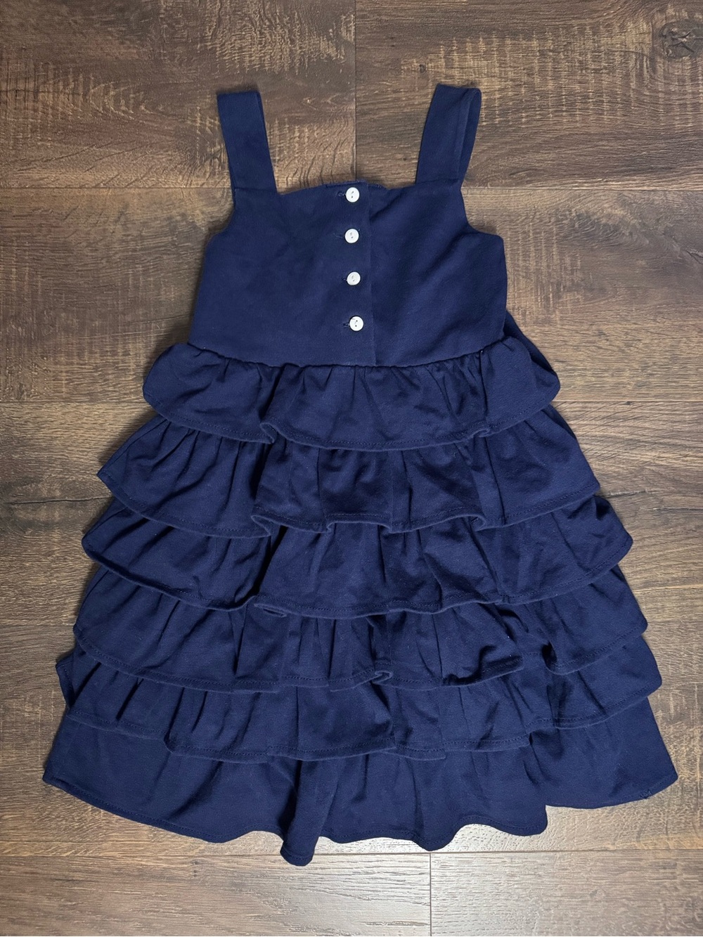 Rare Editions Navy Tiered Ruffle Dress for Girls